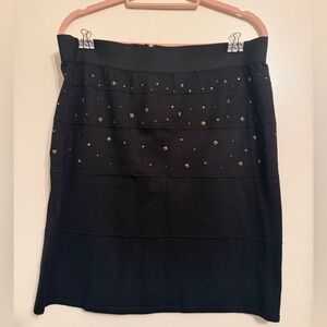 Black Skirt with Gold Studs